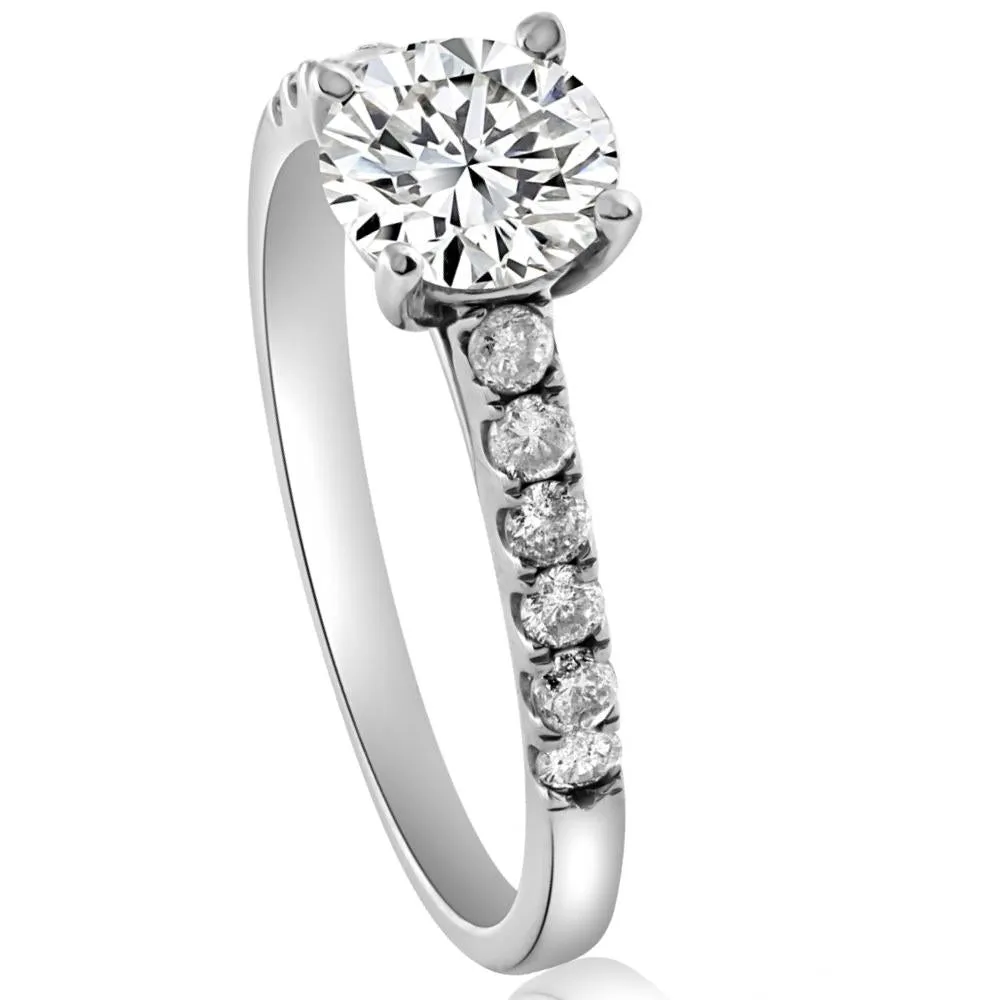 1 3/4Ct Round Cut Lab Grown Diamond Engagement Ring in 10k White Gold