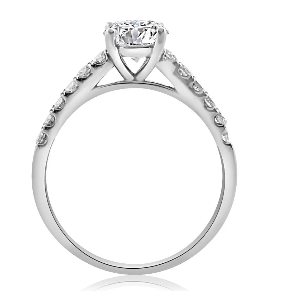 1 3/4Ct Round Cut Lab Grown Diamond Engagement Ring in 10k White Gold