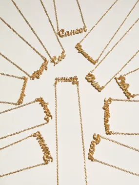 12pcs Constellation Letter Charm Necklace