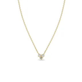 14k Princess & Prong Diamond Heart Shape Necklace