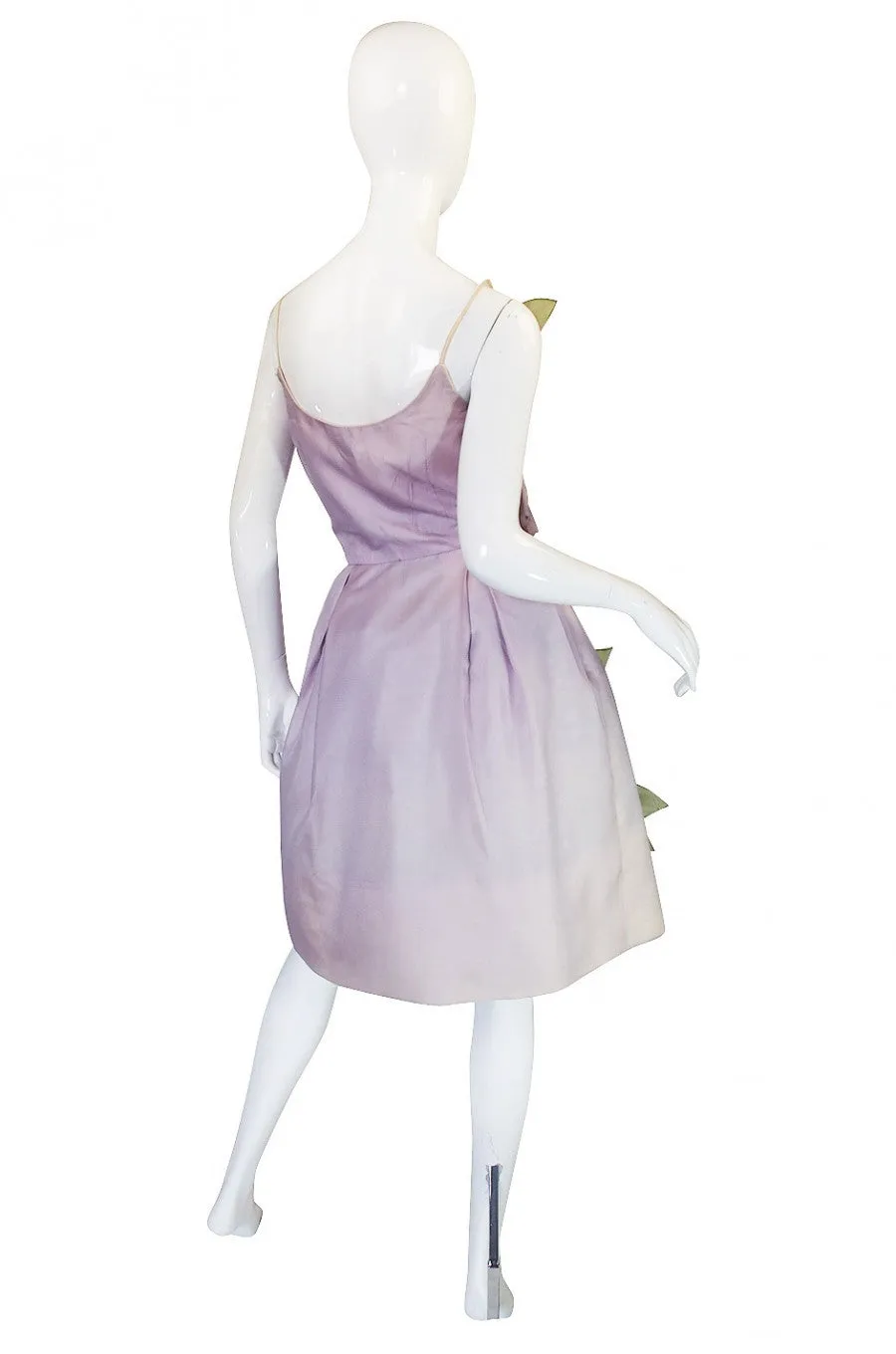 1950s Lavender Floral Dress