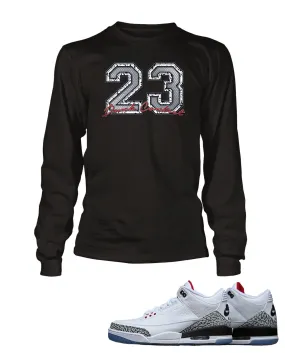 23 Dunk Contest Graphic T Shirt to Match Retro Air Jordan 3 Black Cement Shoe