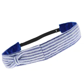 Adjustable No Slip Seersucker Bow Headband