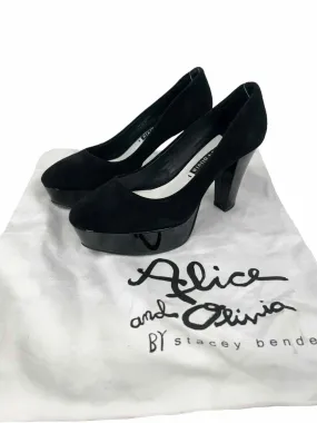 ALICE & OLIVIA Black SUEDE HEELS Women Size 6.5 Shoes