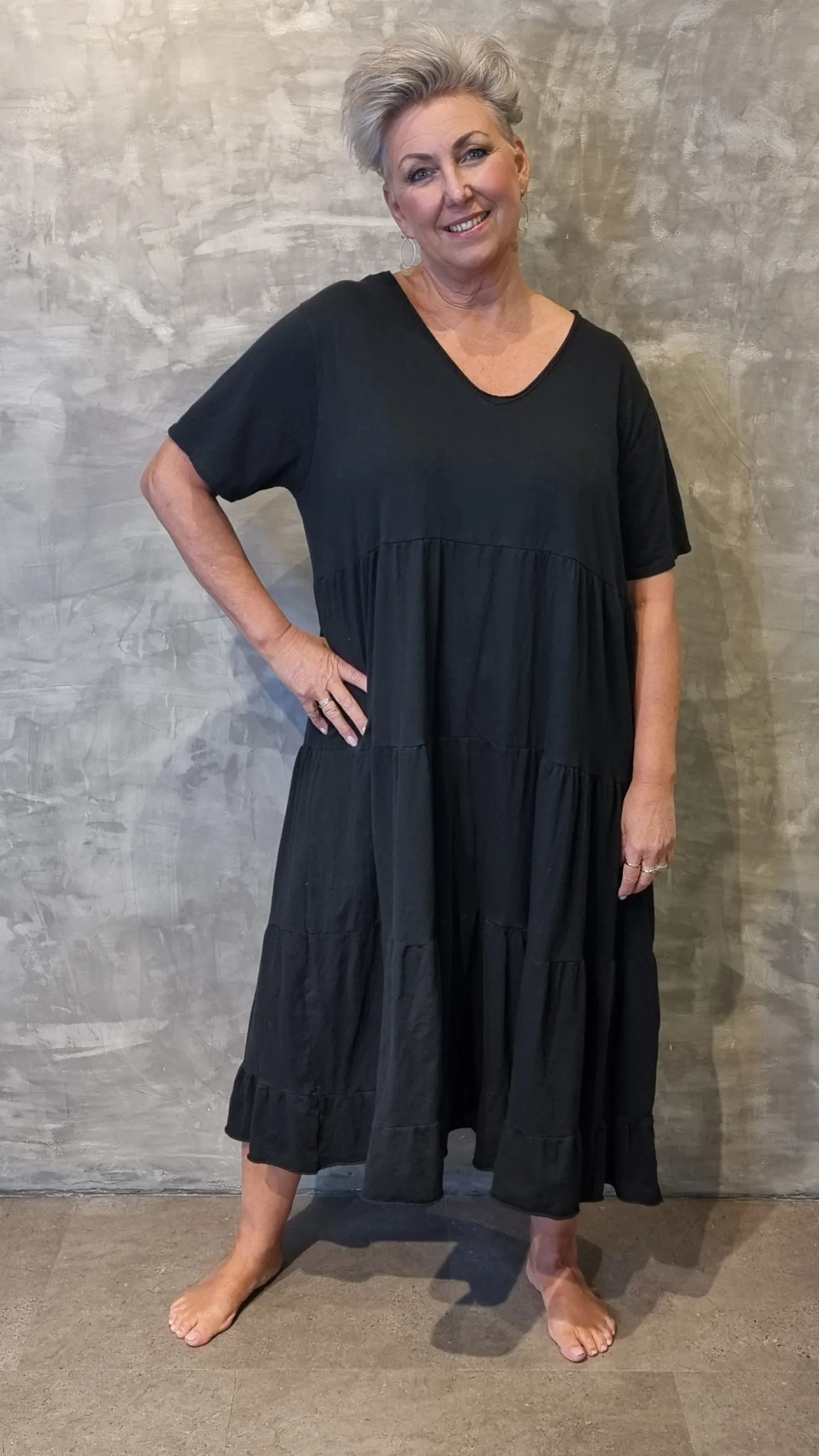 Angela Cotton Dress Black