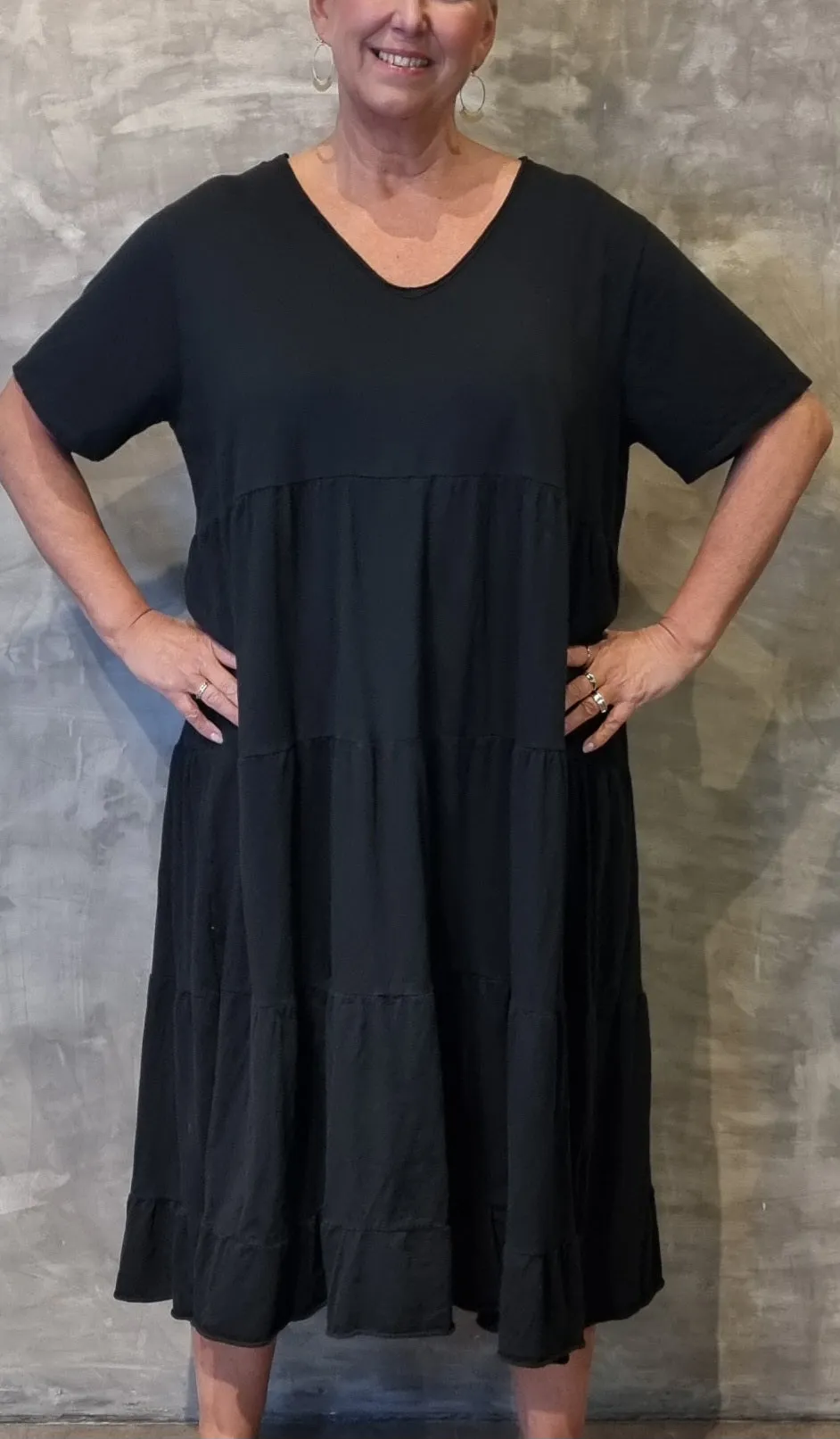 Angela Cotton Dress Black