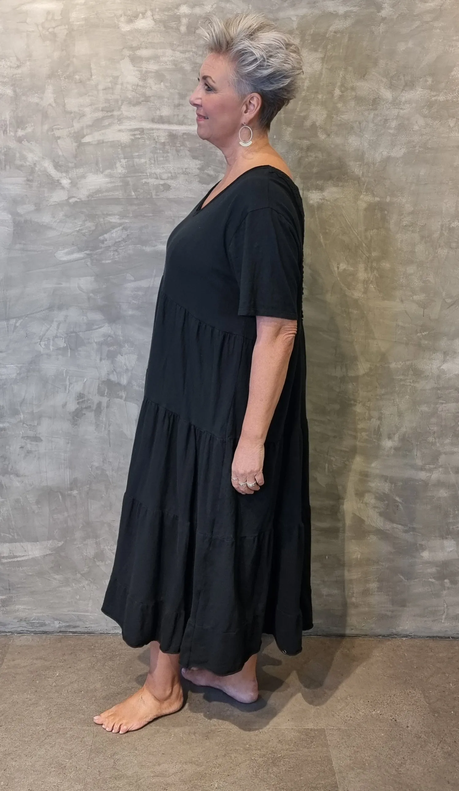 Angela Cotton Dress Black