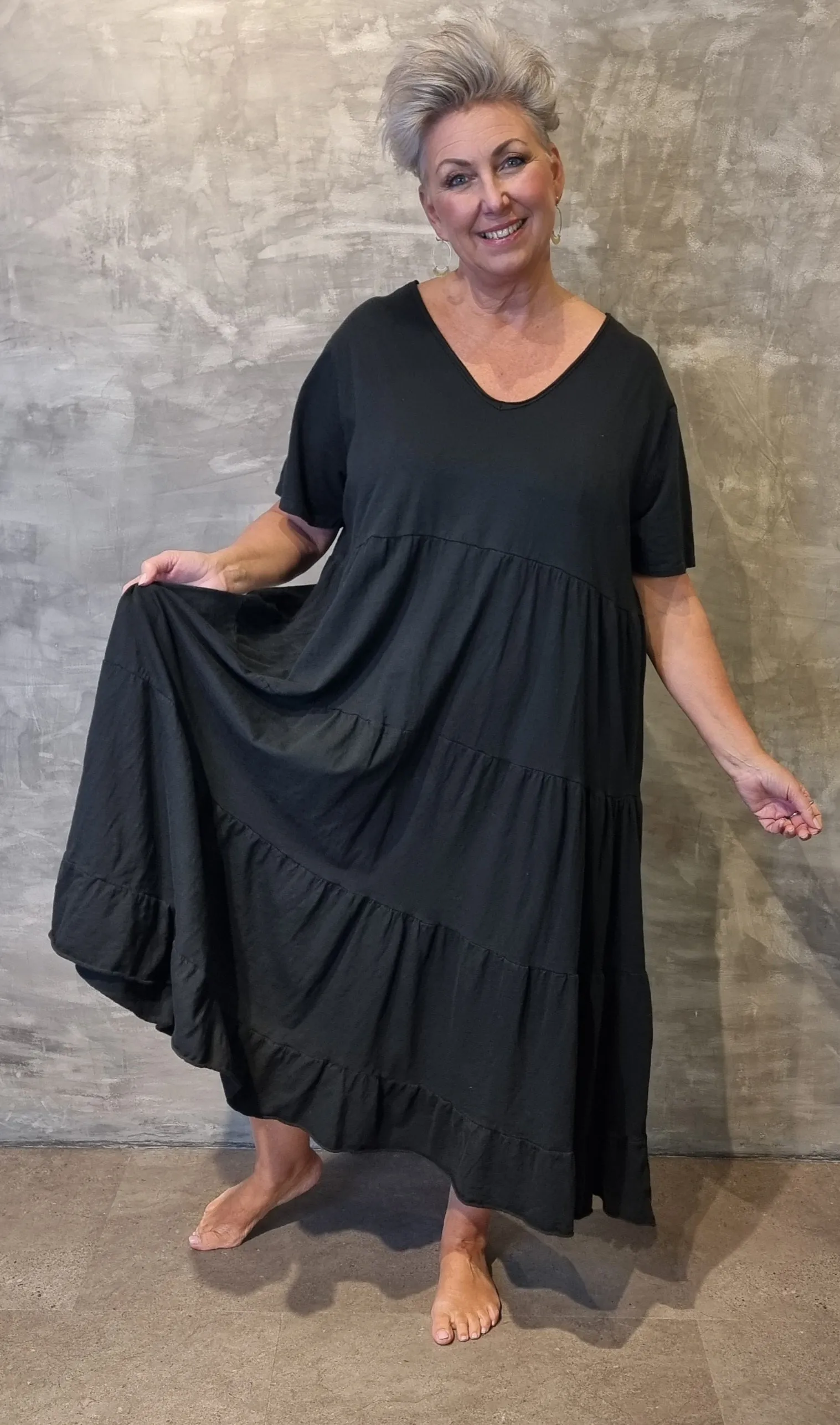 Angela Cotton Dress Black