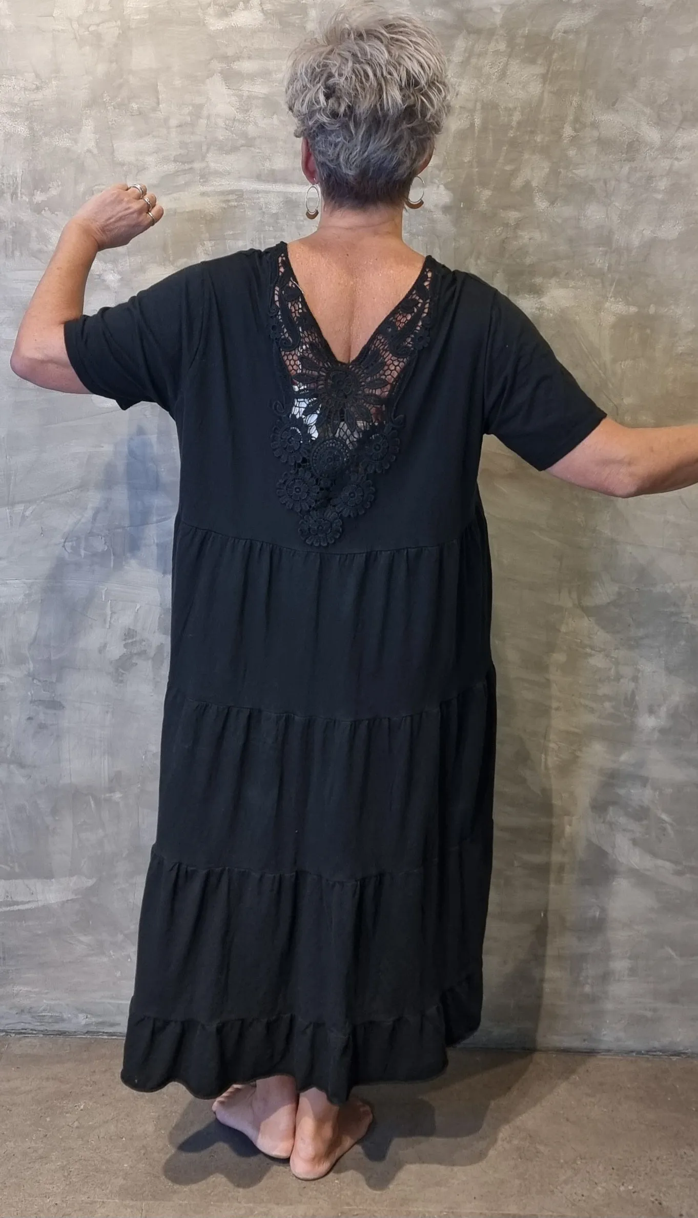 Angela Cotton Dress Black