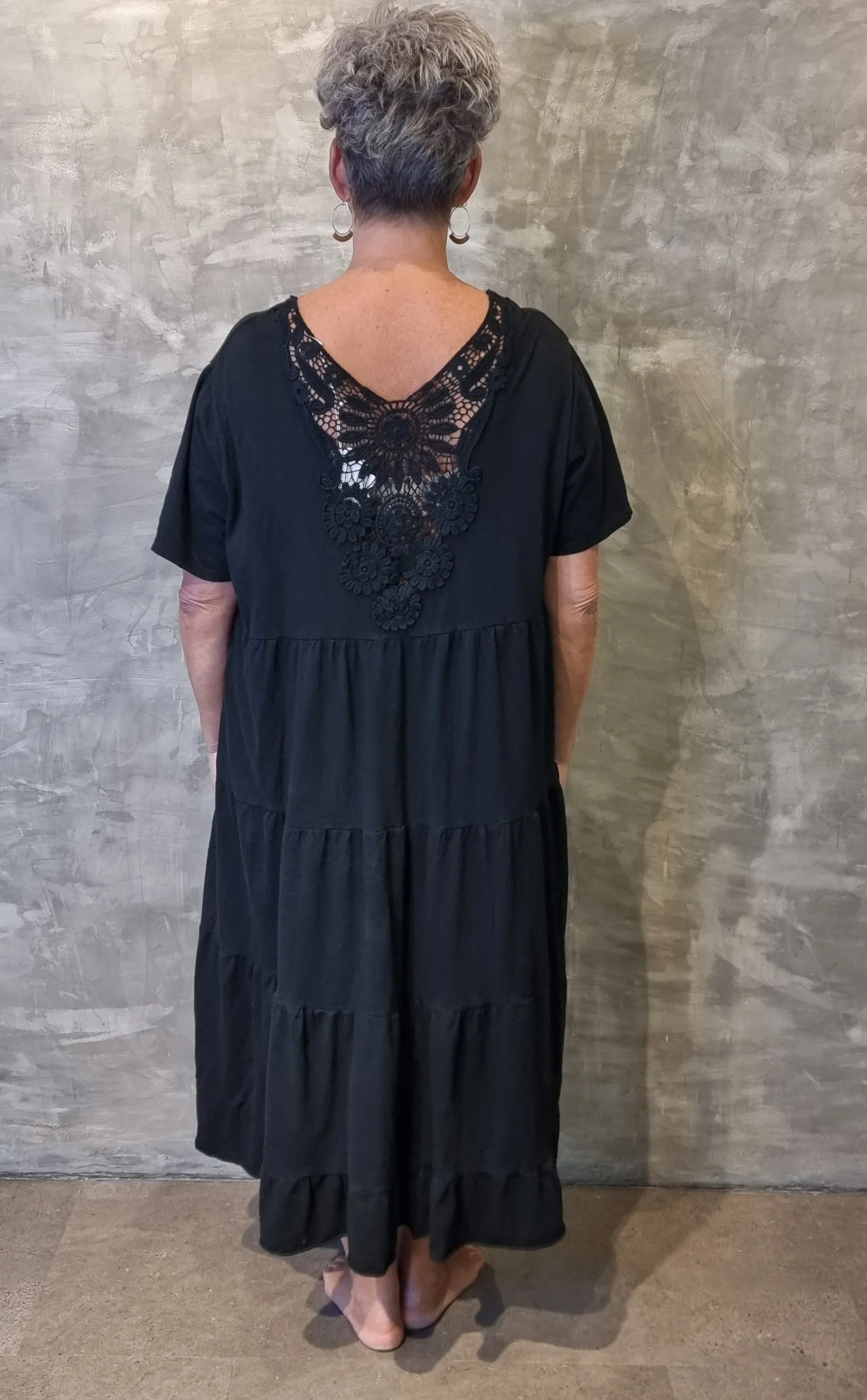 Angela Cotton Dress Black