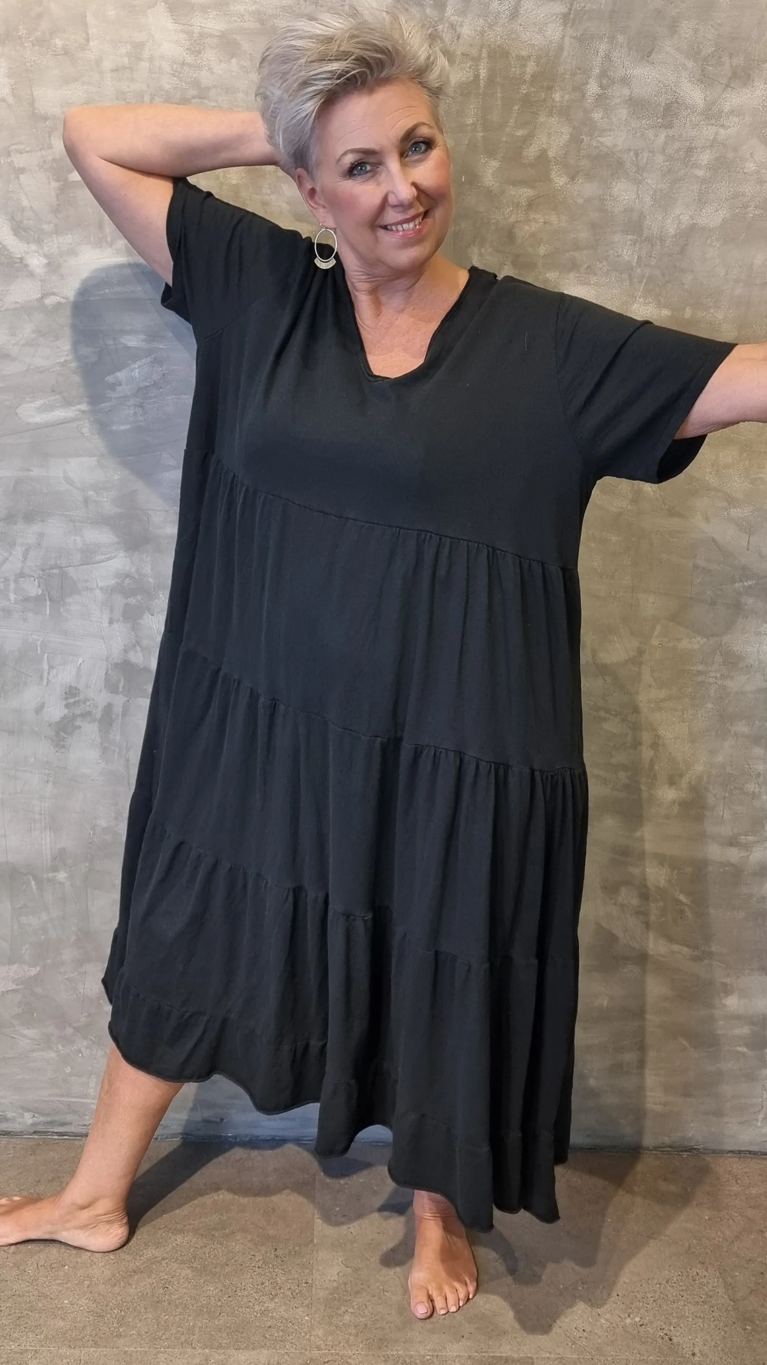 Angela Cotton Dress Black