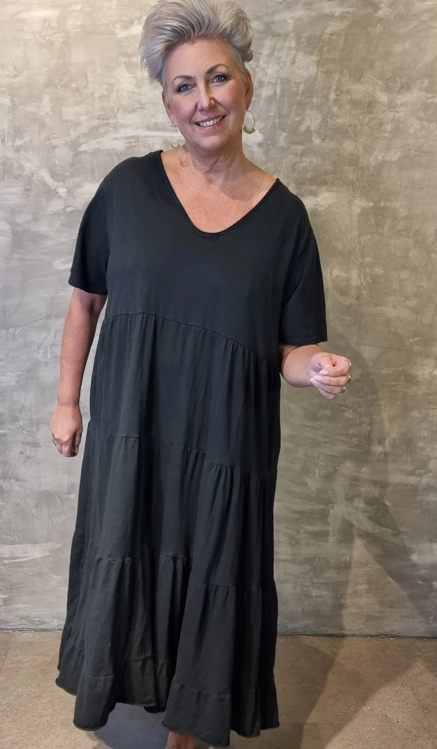 Angela Cotton Dress Black