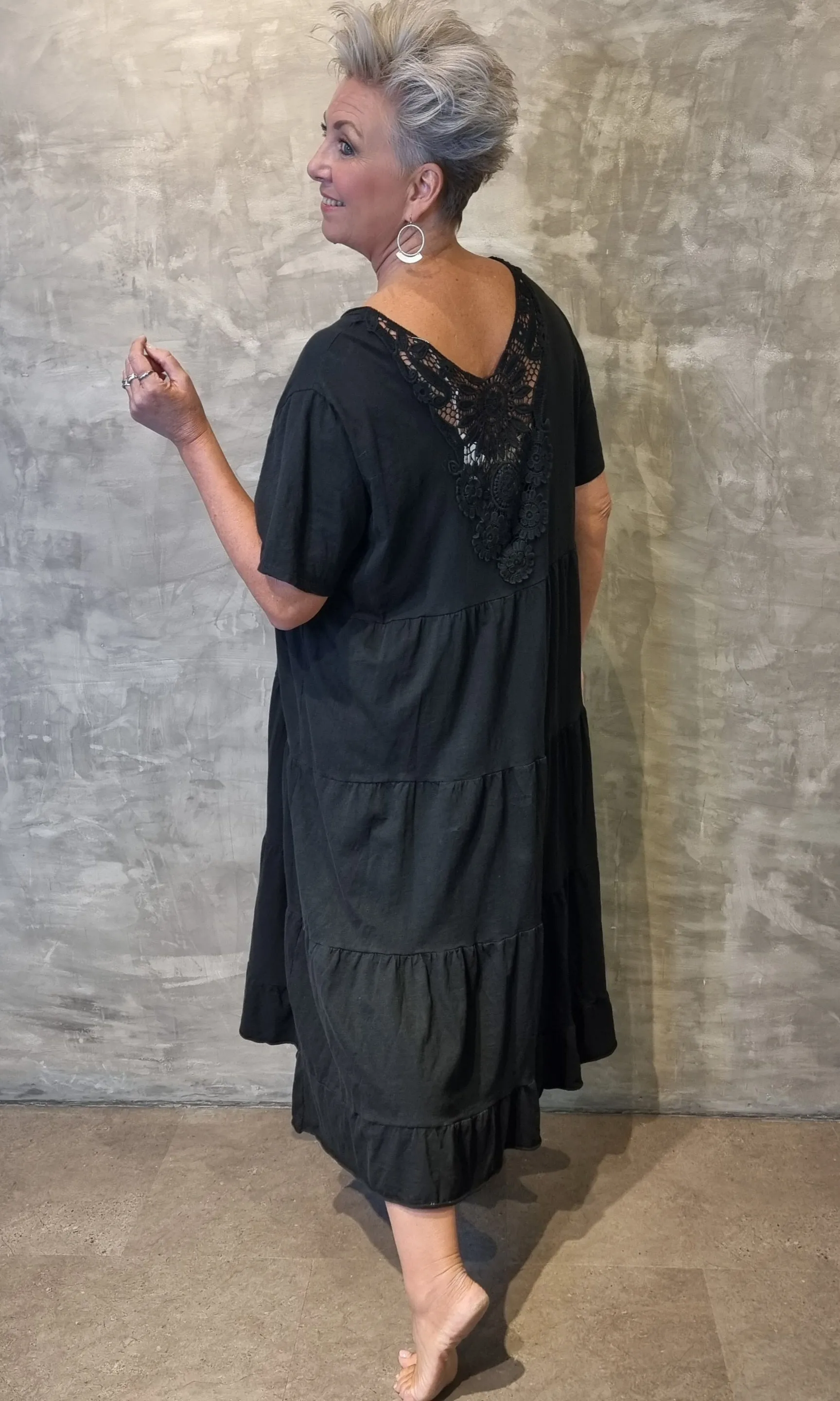 Angela Cotton Dress Black