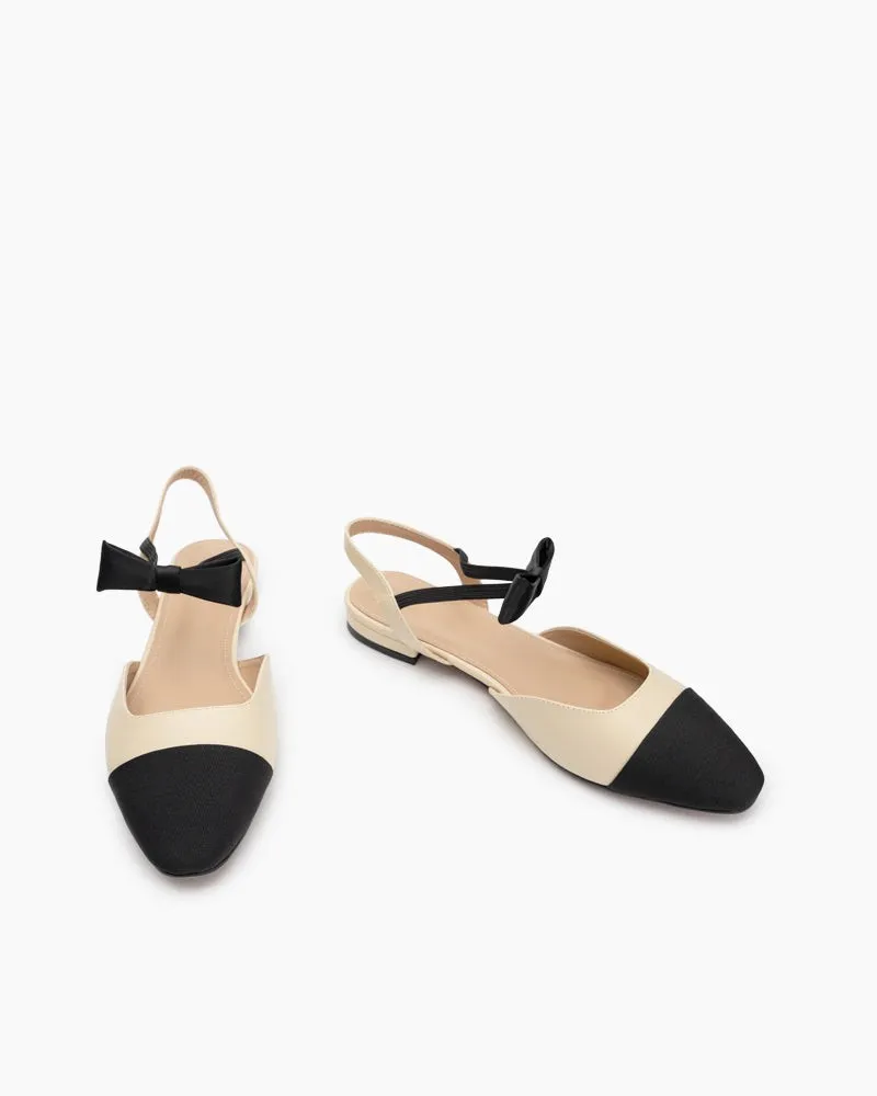 Ankle Strap Dress Flat Sandals with Bow Tie