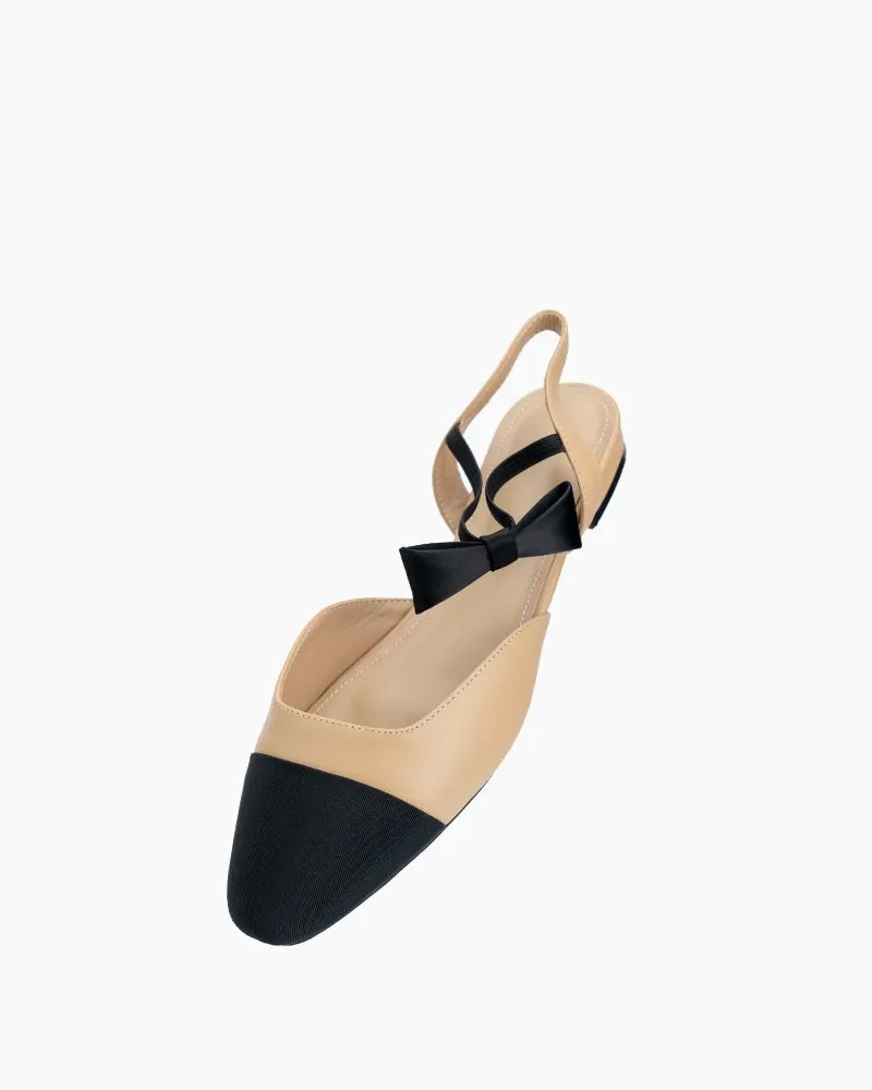 Ankle Strap Dress Flat Sandals with Bow Tie