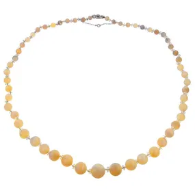 Antique Opal & White Topaz Bead Necklace