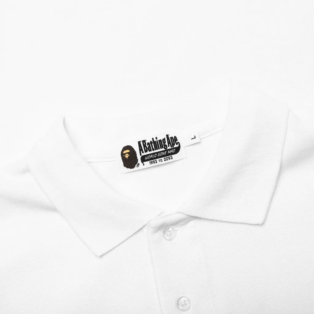 Ape Head One Point Relaxed Fit Polo - White