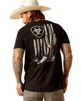 Ariat Men's Black Cactus Flag Graphic Work Tee 10051387