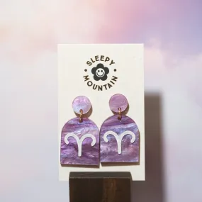 Aries Zodiac Earrings