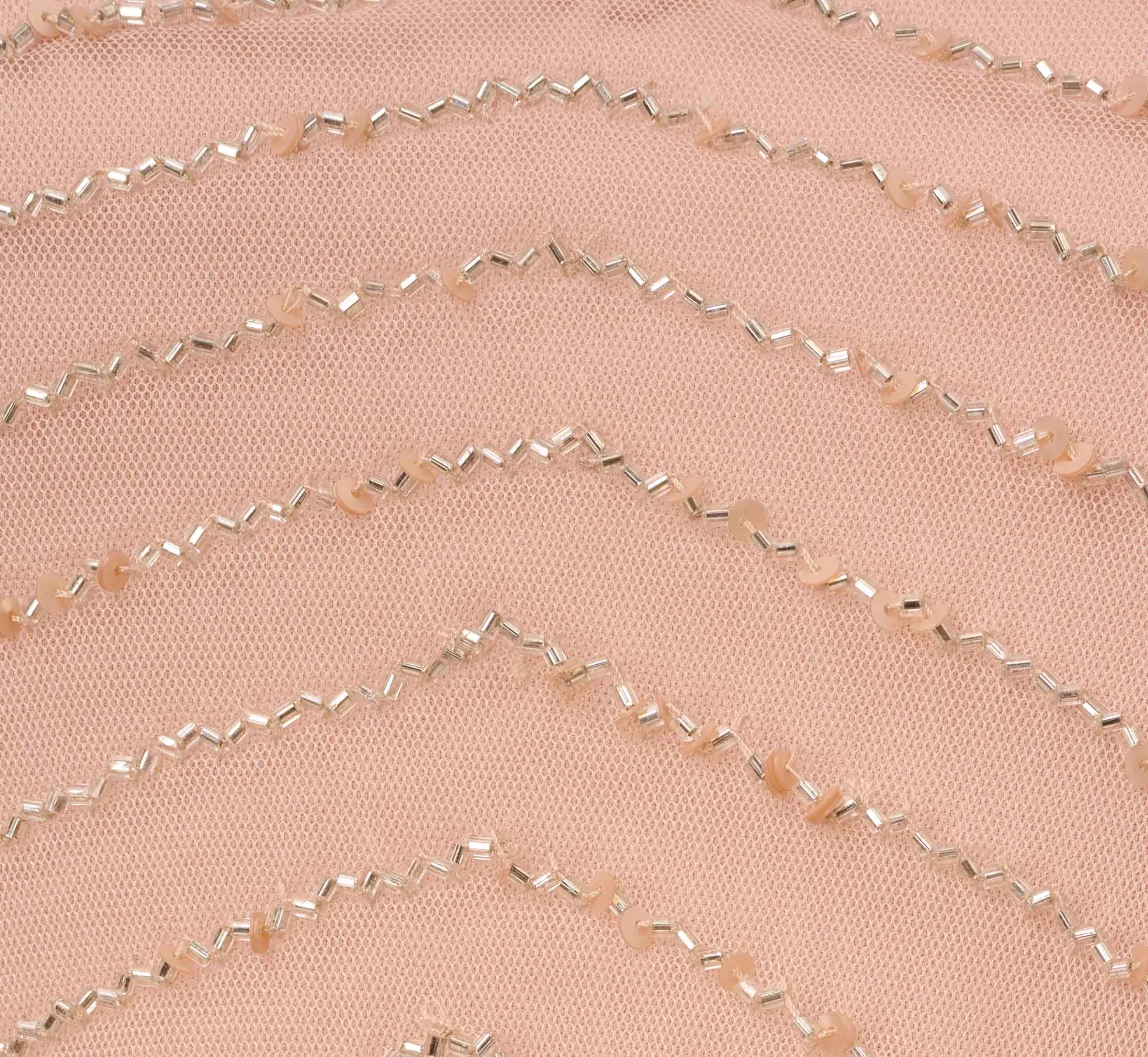 Art Deco Beaded Blouson Gown In Blush