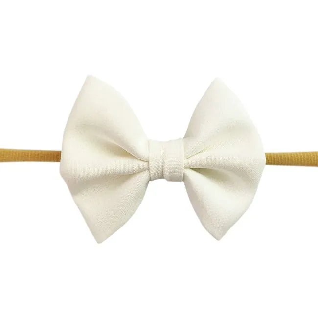 Baby Wisp Headband Fanny Bow 0M  White