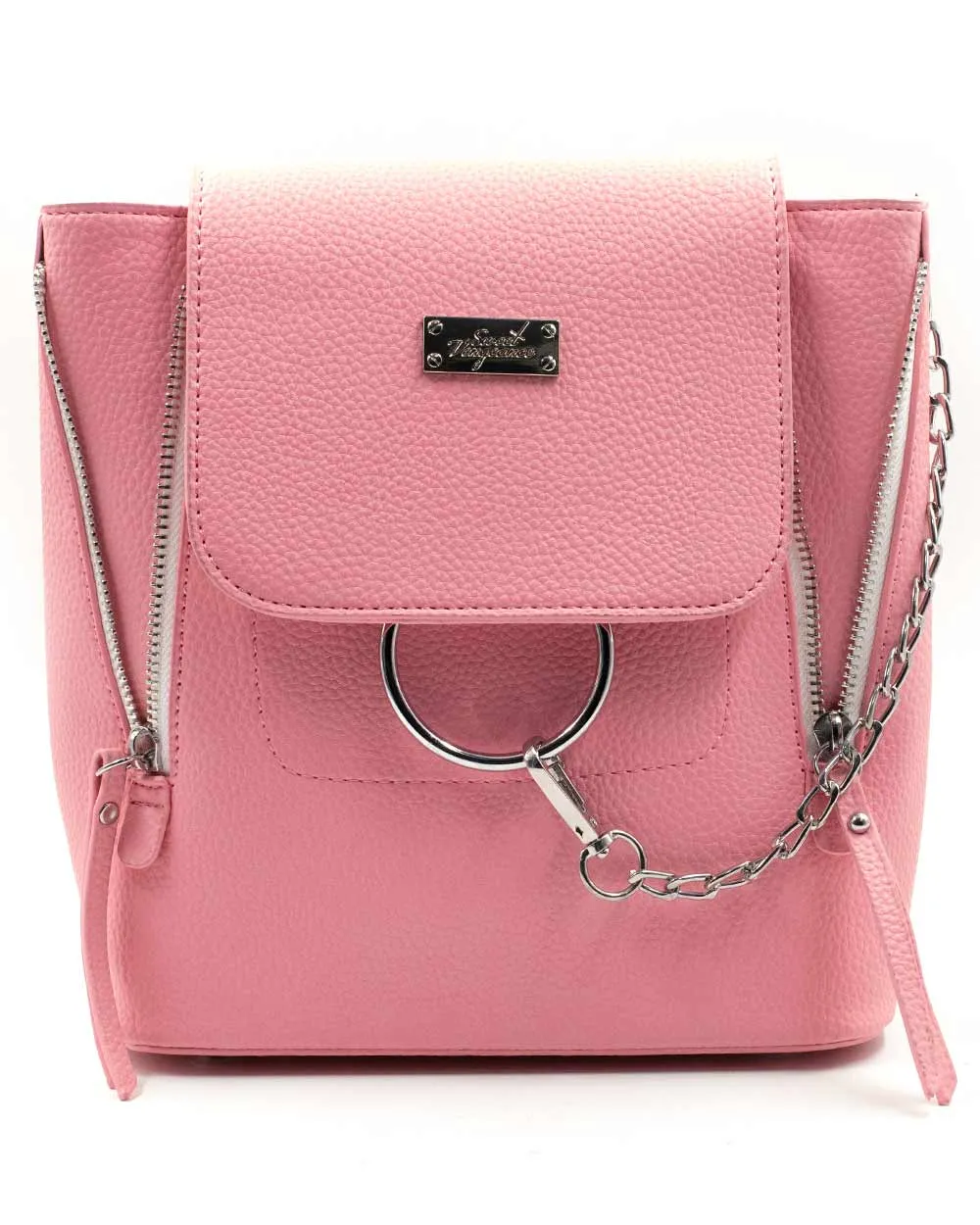 Backpack - Small Backpack Pink W/ Chain Detail Sv