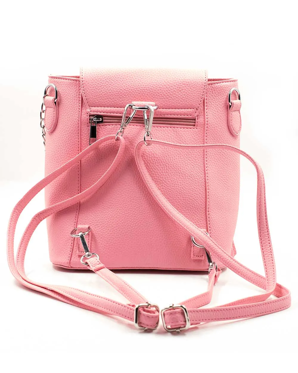 Backpack - Small Backpack Pink W/ Chain Detail Sv