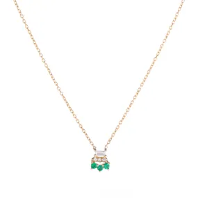 Baguette Emerald Lace Necklace