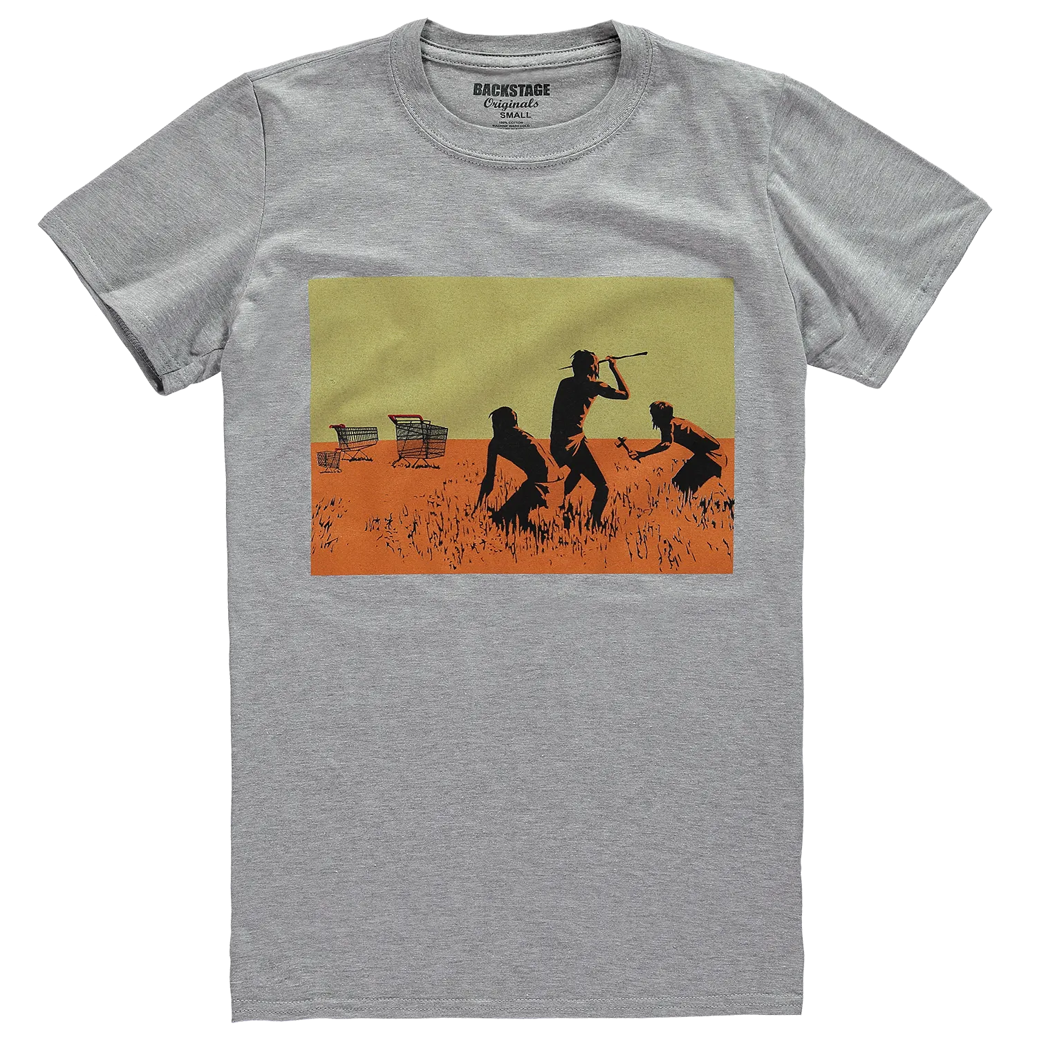 Banksy T-shirt - Trolley Hunters, Grey