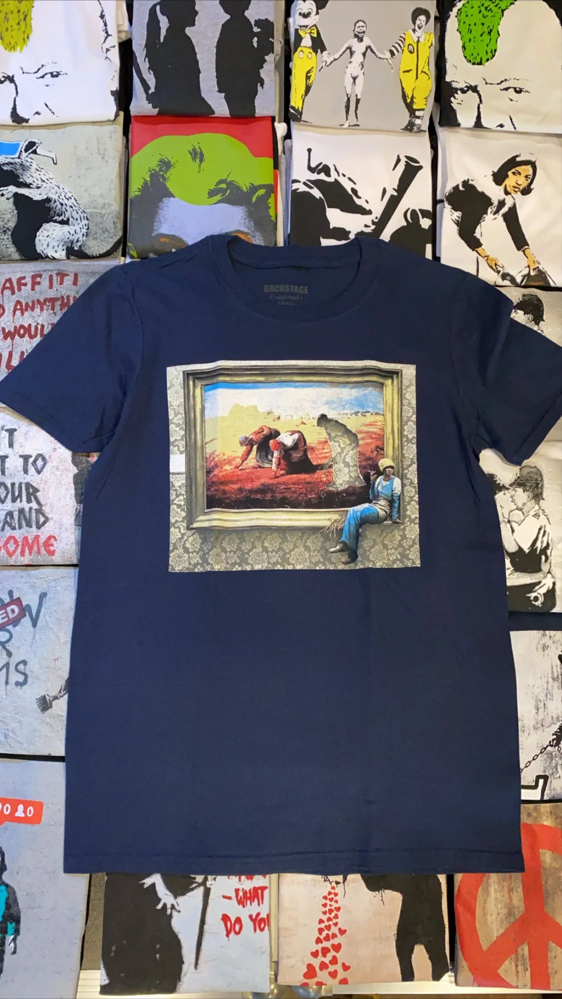 Banksy T-shirt -The Gleaners, Navy