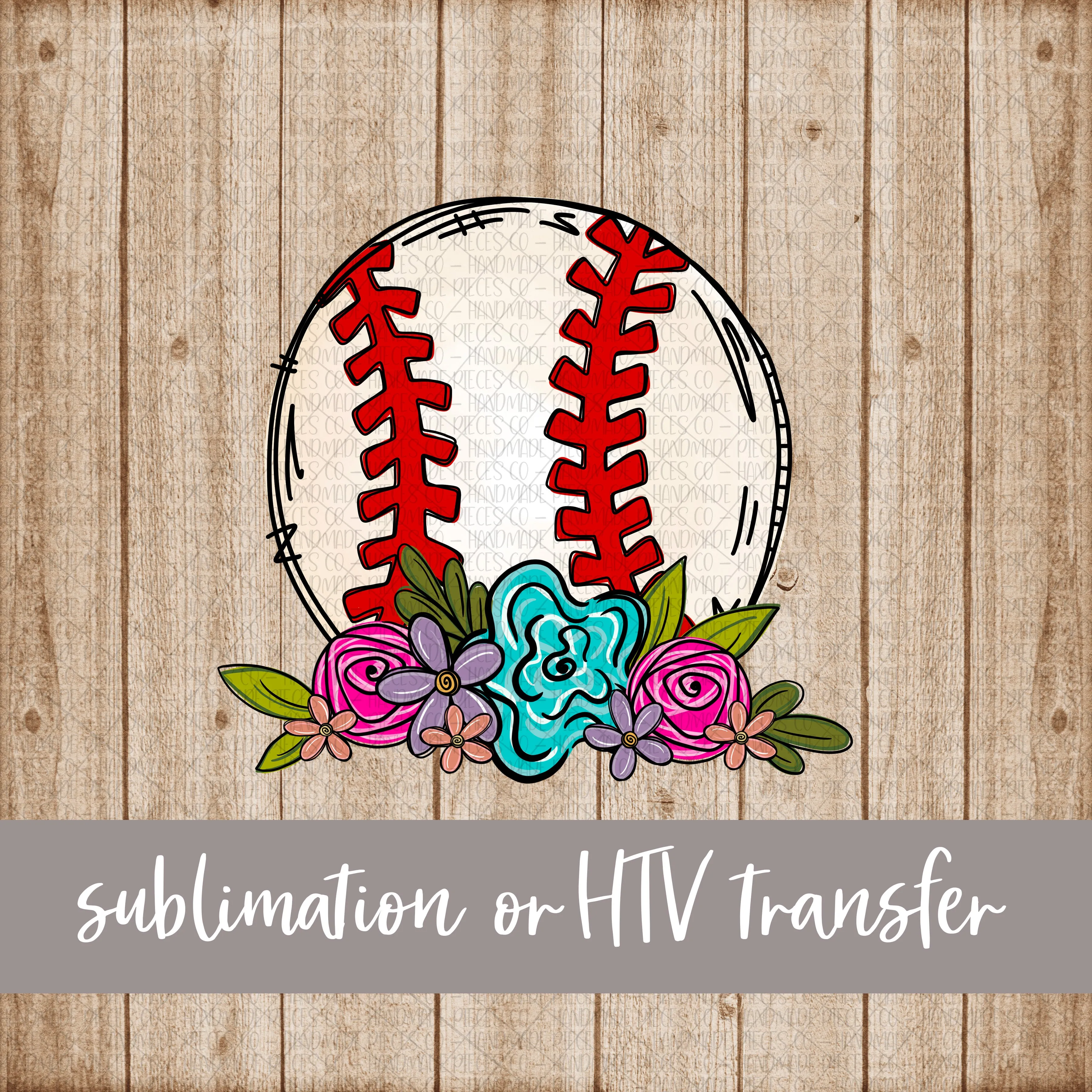 Baseball, Floral - Sublimation or HTV Transfer