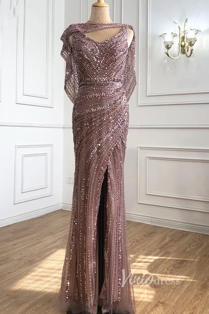 Beaded Split Prom Dress Luxury 20s Formal Dress FD2382