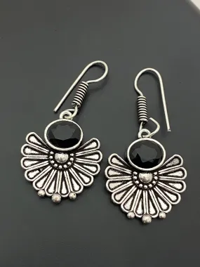 Beautiful Oxidized Black Stone Earrings For Women