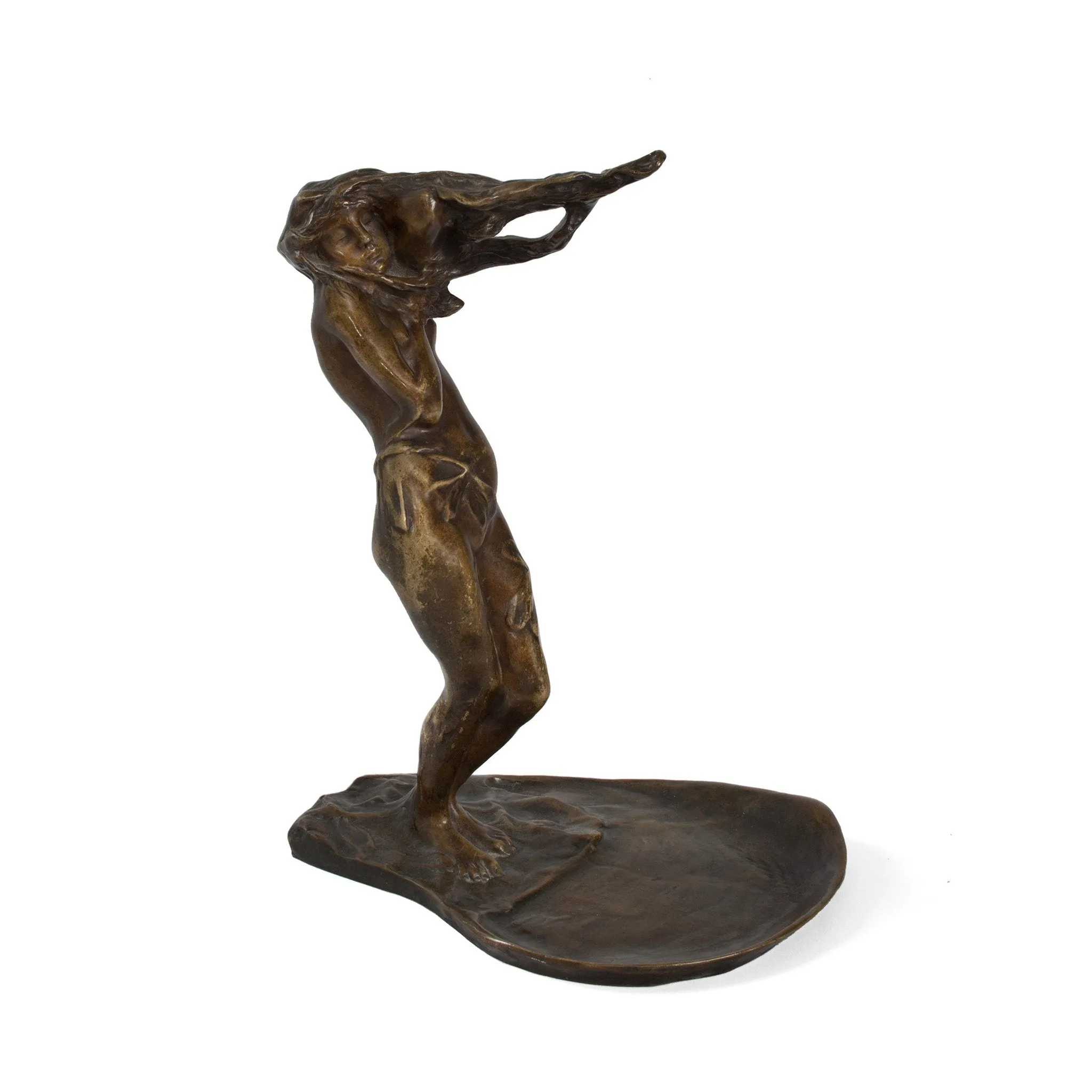 Bernhard Hoetger Bronze Figural Vide-Poche Dish