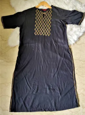 Black Gota Highlight Kurta For Women