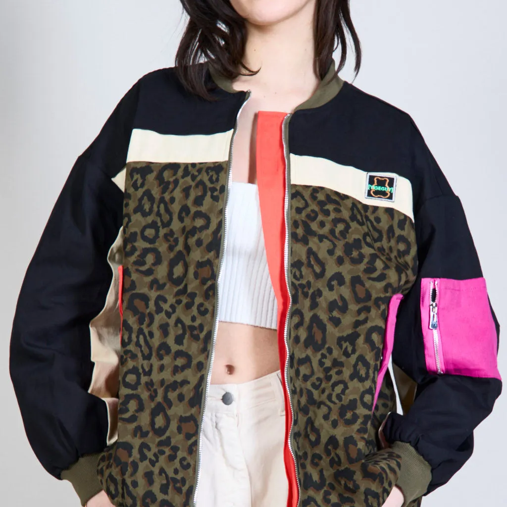 Bomber jacket with animalier pattern wholesale