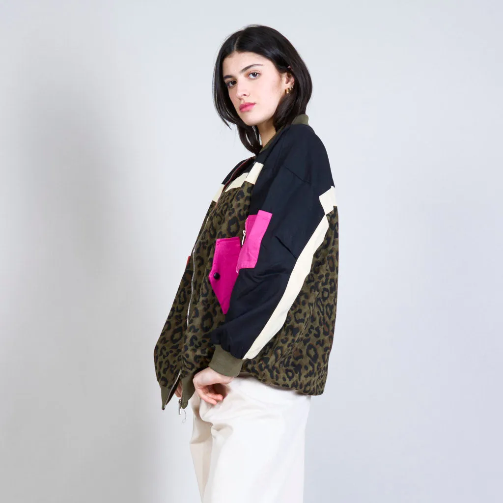 Bomber jacket with animalier pattern wholesale