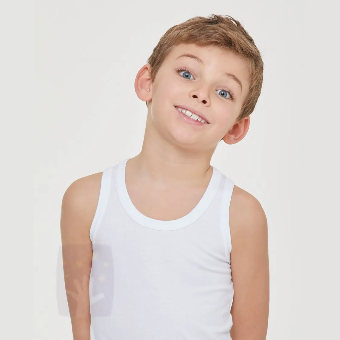 BOYS STRETCH COTTON VEST  2 Pcs Pack #2493 ML