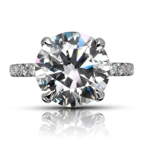 BRIA 6 CARAT ROUND CUT I COLOR VVS2 CLARITY DIAMOND ENGAGEMENT RING PLATINUM GIA CERTIFIED 6 CT I VVS2 BY MIKE NEKTA