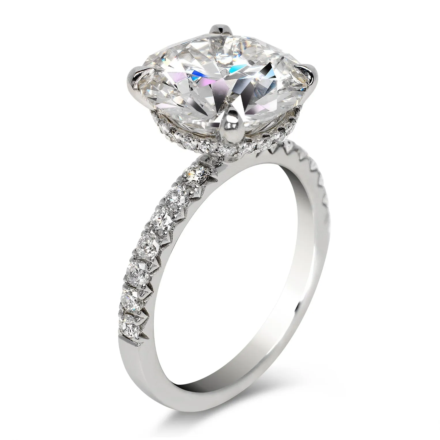 BRIA 6 CARAT ROUND CUT I COLOR VVS2 CLARITY DIAMOND ENGAGEMENT RING PLATINUM GIA CERTIFIED 6 CT I VVS2 BY MIKE NEKTA