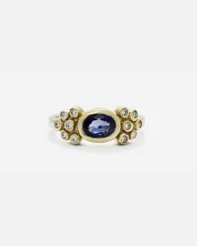 Bubble 4 / Iolite and White Diamond Ring