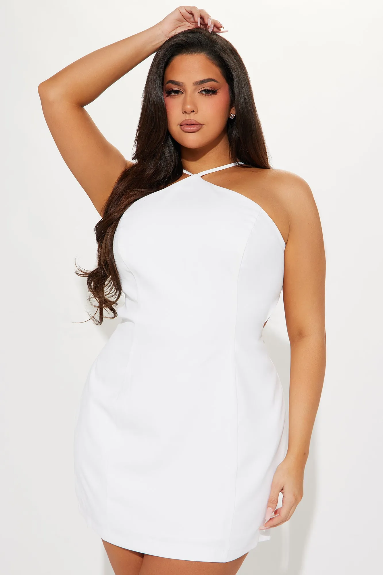 Catalina Rosette Mini Dress - White