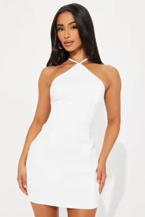 Catalina Rosette Mini Dress - White