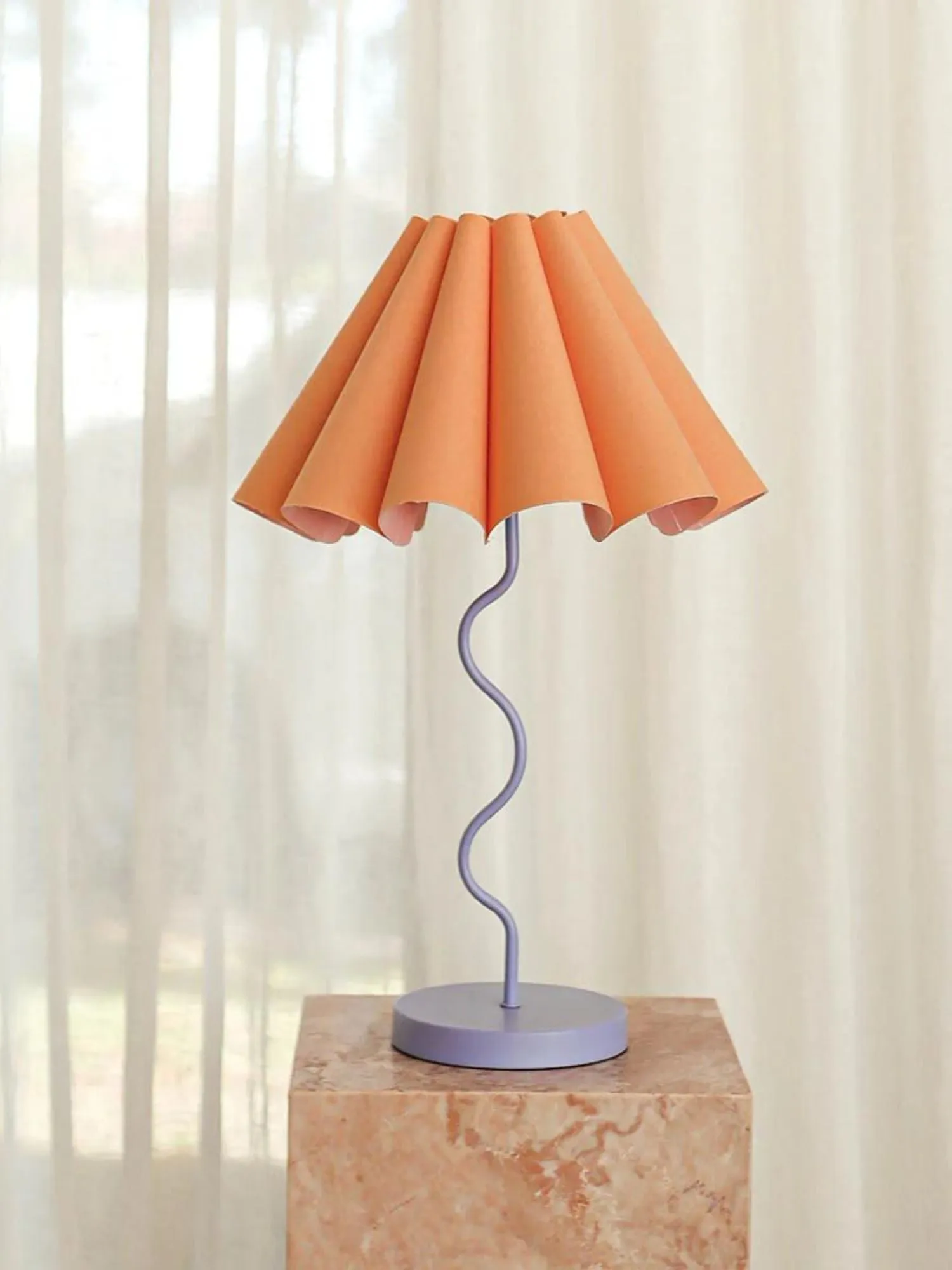 Cora Table Lamp | Tropical Peach & Purple