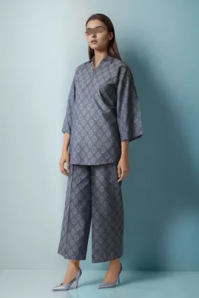 Cotton Jacquard Stitched 2 Piece (Shirt/Trouser)