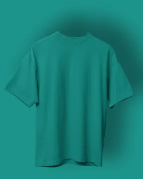 Drop Shoulder HW Crew Tee: Pine Green