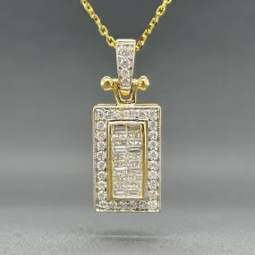 Estate 14K TT Gold 0.98ctw G-H/SI1-2 Diamond Pendant