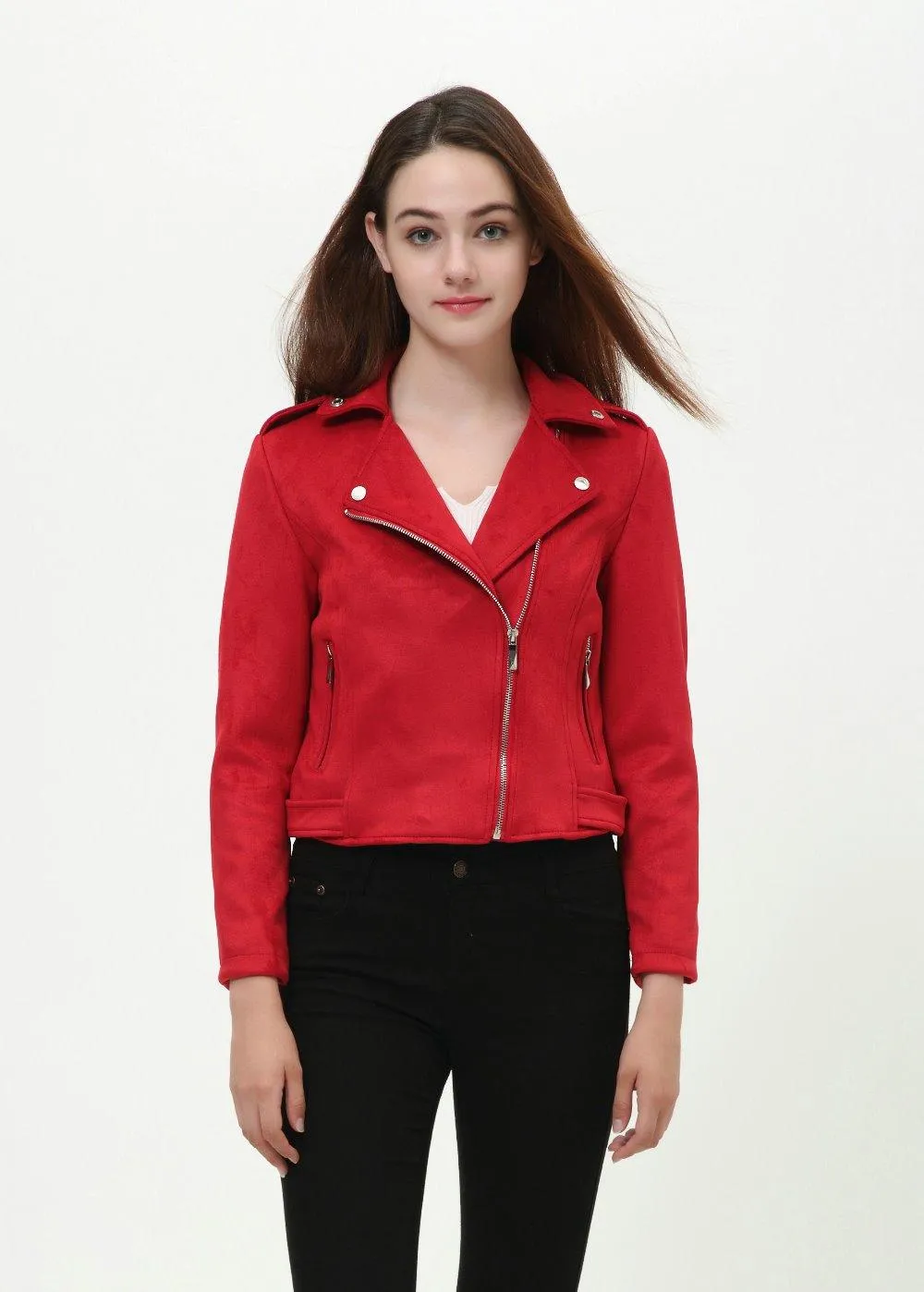 FAUX SUEDE BIKER JACKET