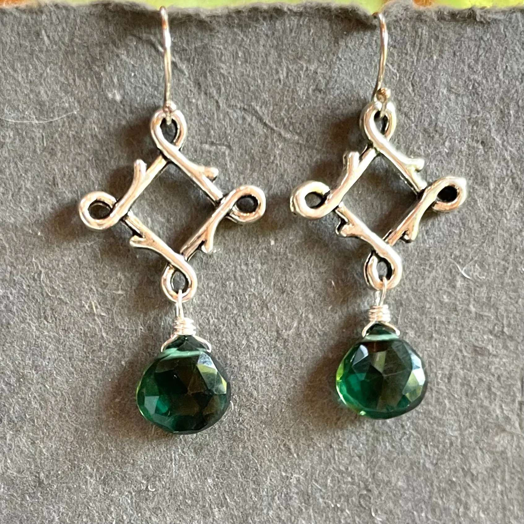 Forest Emerald Green Celtic Dangles