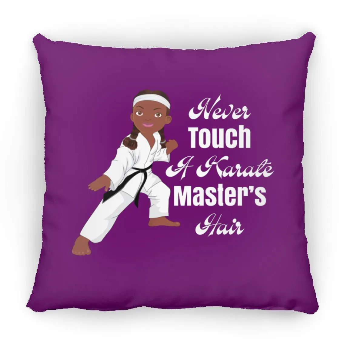 Girls Black Belt Square Pillow